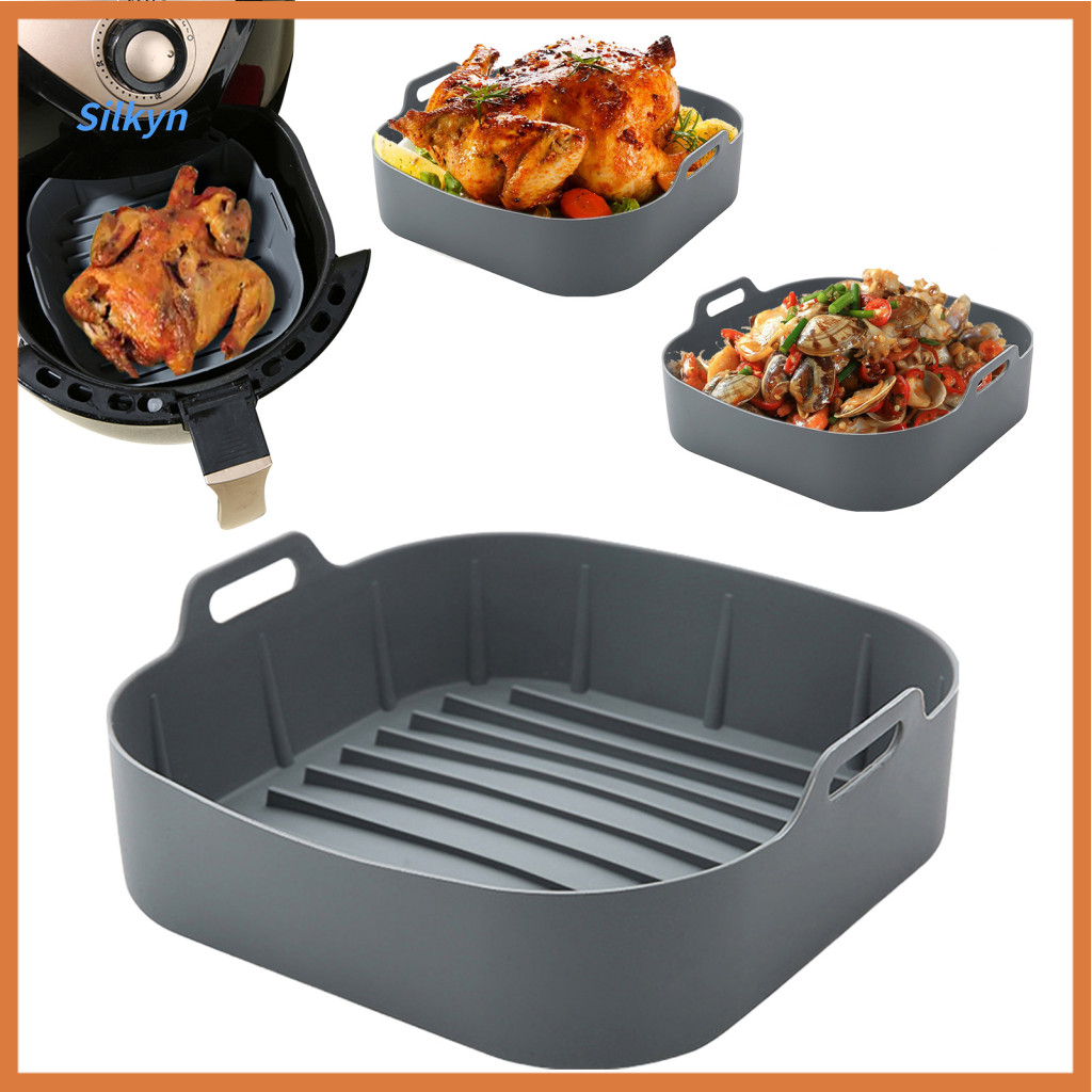 Silkyn Silicone Air Fryer Basket Liner Air Fryer Silicone Baking Sheets Silicone Air Fryer Baking Pa