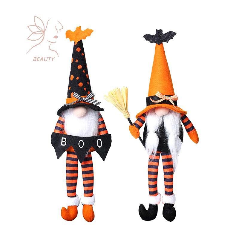 [maybeauty] Trang trí Gnomes sang trọng Halloween, Halloween Dangle Leg Gnomes Doll Elf Dwarf - Gnom