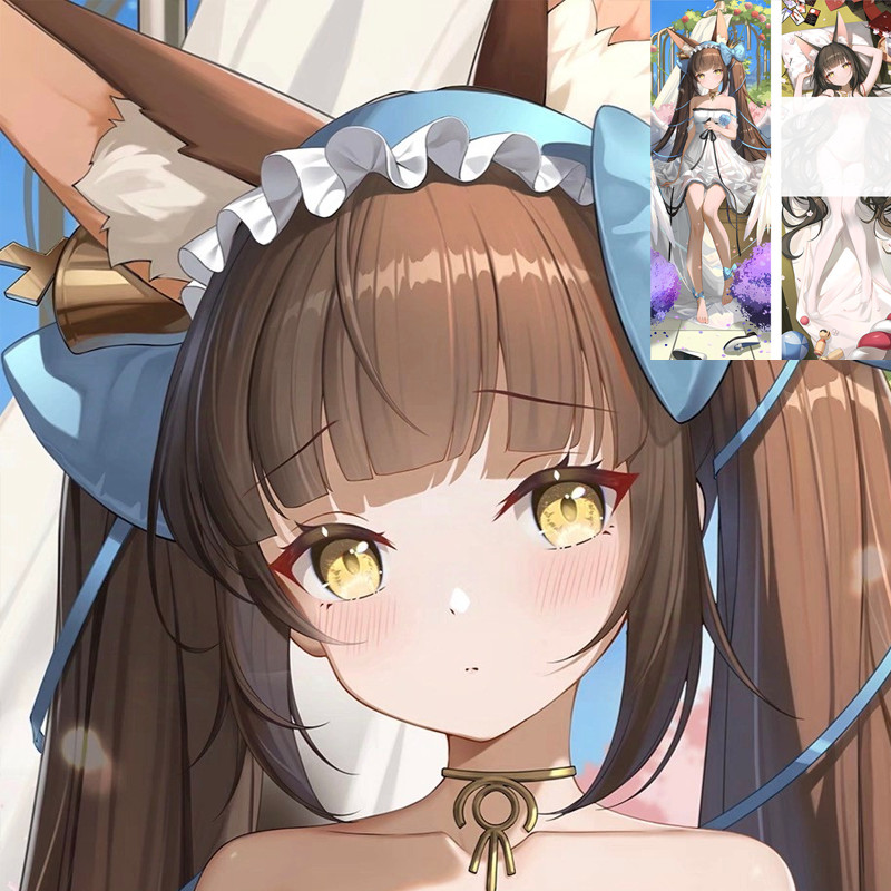 Azur Lane IJN Nagato Vỏ Gối Dakimakura Đào Da Jananese Hoạt Hình Gối 50 * 150cm