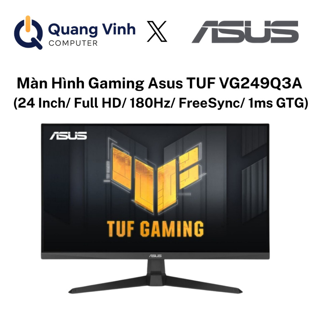 Màn Hình Gaming Asus TUF VG249Q3A (24 Inch/ Full HD/ 180Hz/ FreeSync/ 1ms GTG) - Hàng chính hãng bảo