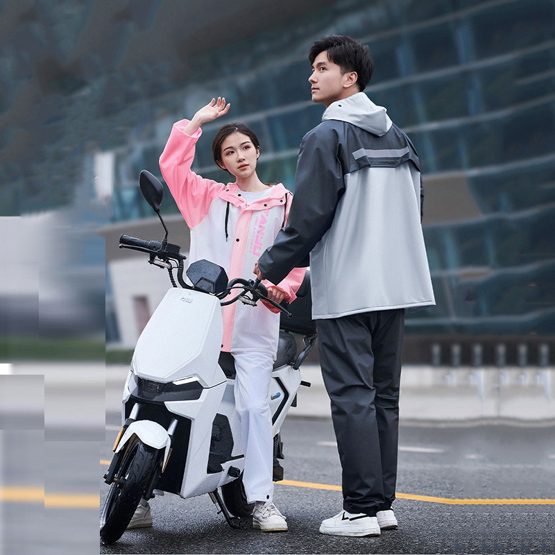 Bộ Quần Áo Mưa Đi Xe Đạp Chống Mưa Thời Trang Mới Khẩu trang vải PVC dày dặn mềm mại có thể tháo rời chống mưa lớn