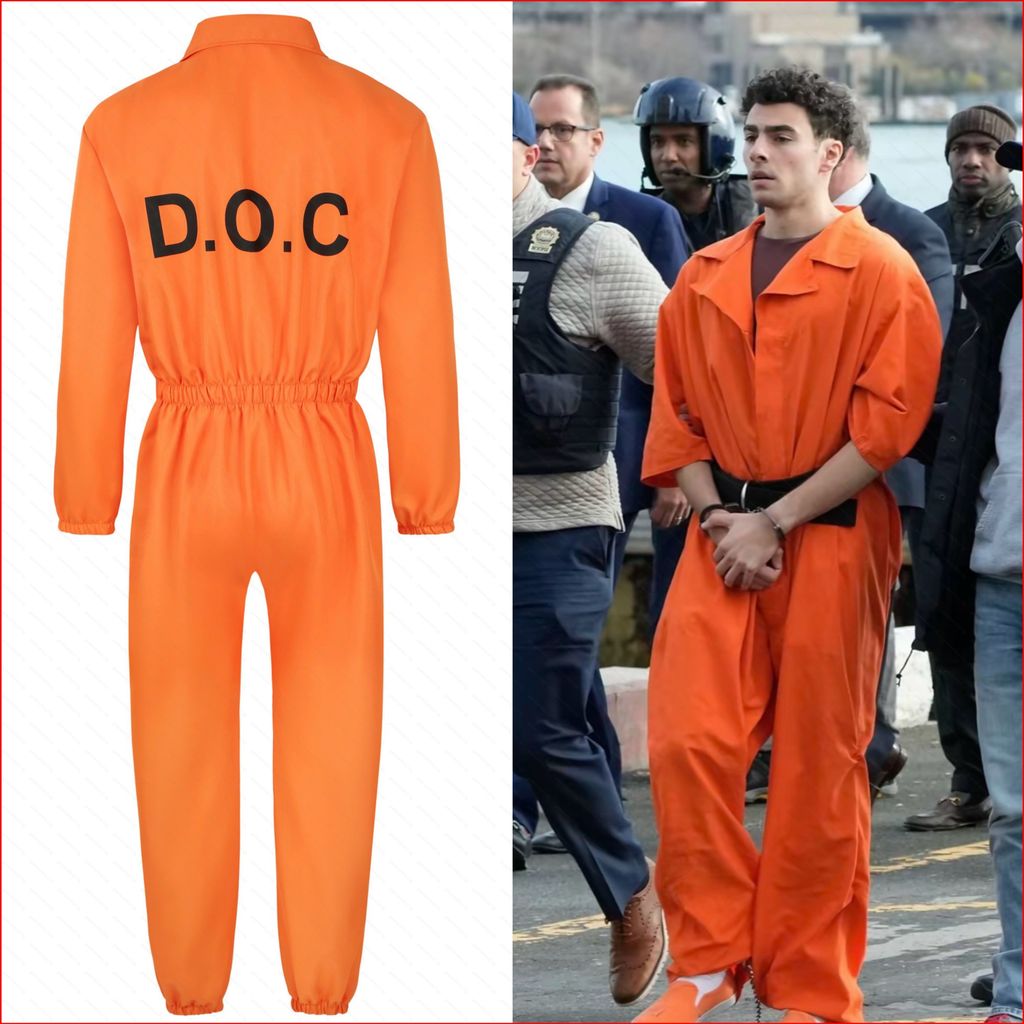 Trang phục cosplay Luigi Nicholas Mangione - Đồng phục nhà tù màu cam cho tiệc Halloween