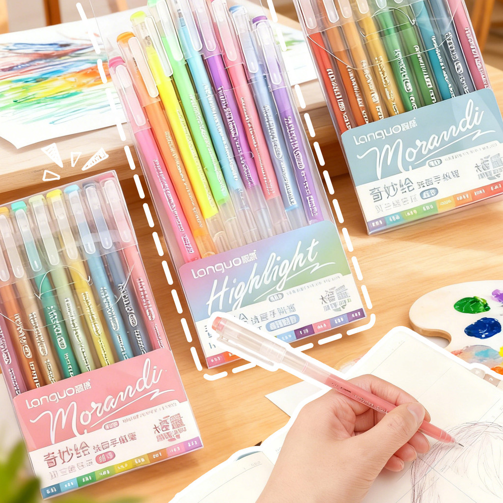 Morandi Color Scheme Gel Pen Set Văn Phòng Phẩm - Vỏ Trong Suốt Màu Kẹo Thoải Mái Cầm Bút Viết