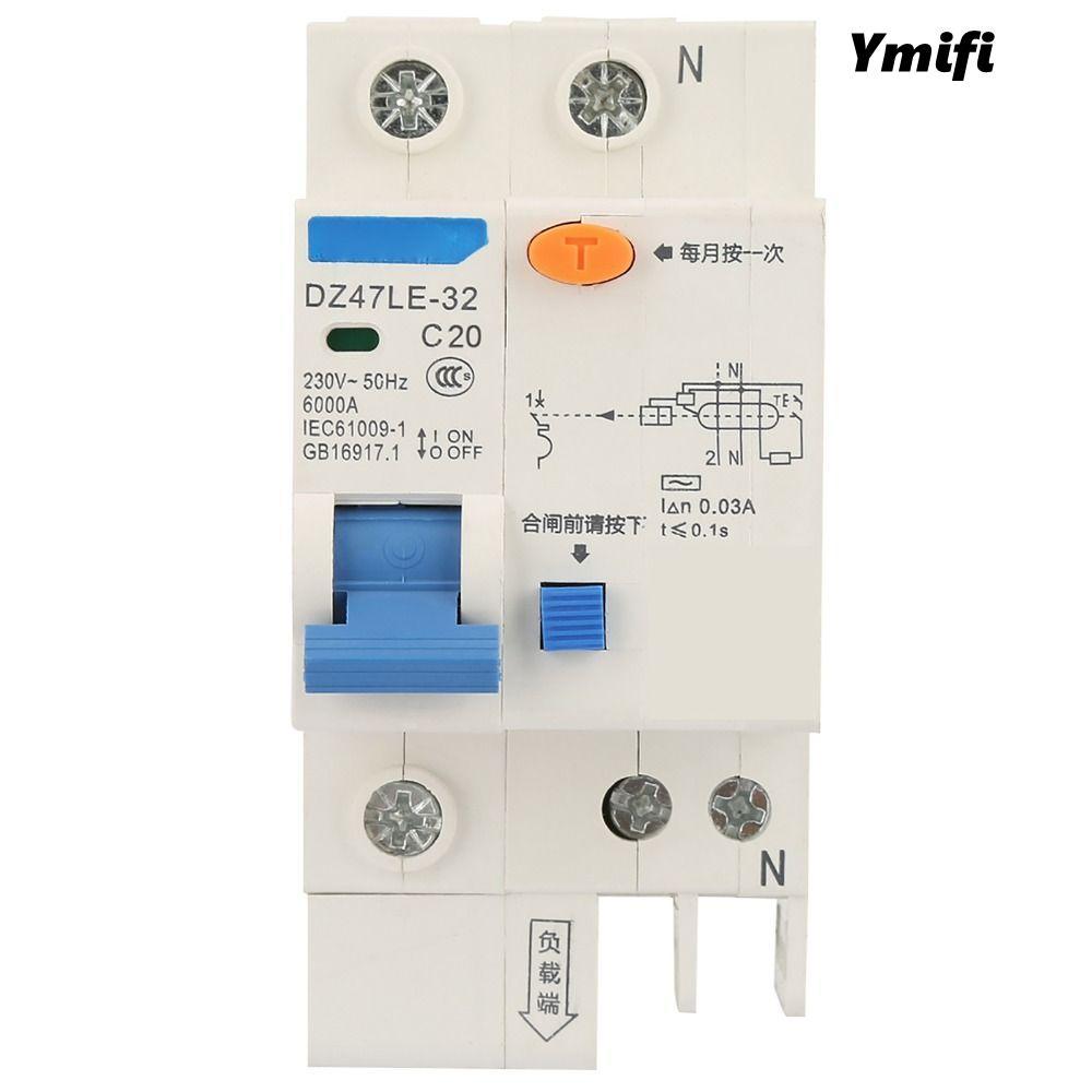Bộ ngắt mạch bảo vệ YMIFI, Bộ ngắt mạch 16A / 20A / 32A 1P + N, RCCB DZ47LE-32 230V DZ47LE-32 1P + N