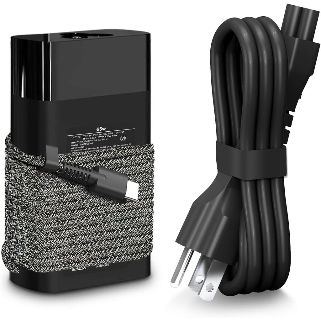 Mới Slim 65W USB C Sạc Laptop Tương Thích Với HP Spectre X360, Envy X360, Chromebook, Elitebook x360