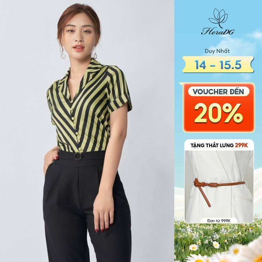 Áo sơ mi kẻ tay cộc HeraDG - SAS20039