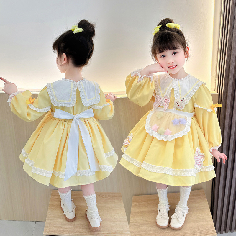 Cô Gái Gothic Đầm Công Chúa Mùa Xuân Mùa Xuân Bé Gái Ngôi Sao Thỏ Sinh Nhật Váy Lông Tơ 60317