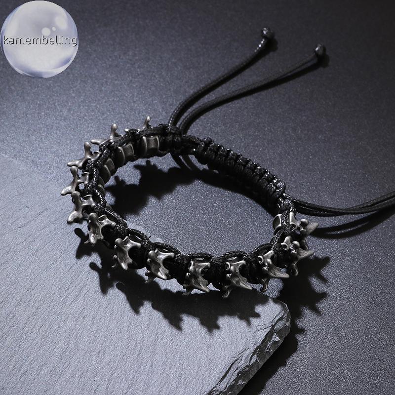 Vòng tay nam punk hip hop handmade từ hợp kim, điều chỉnh size phù hợp Việt Nam