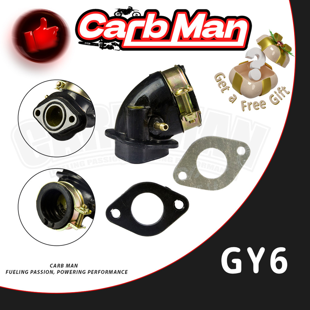 Ống nạp bộ chế hòa khí có gioăng cao su GY6 125cc 150cc Engine Scooter ATV