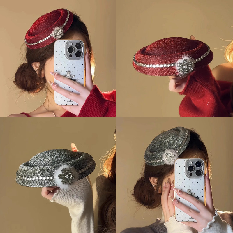 Không Khí Giáng Sinh Bông Tuyết Kim Cương Mũ Nữ Thời Trang Ngọt Ngào Năm Mới Phụ Kiện Tóc