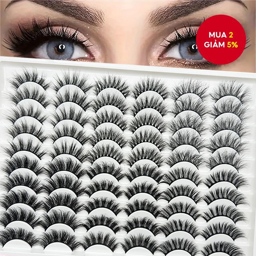 30 Đôi Lông Mi Handmade 20mm, Lông Tơ Dày & Kịch Tính, 6 Kiểu Hỗn Hợp