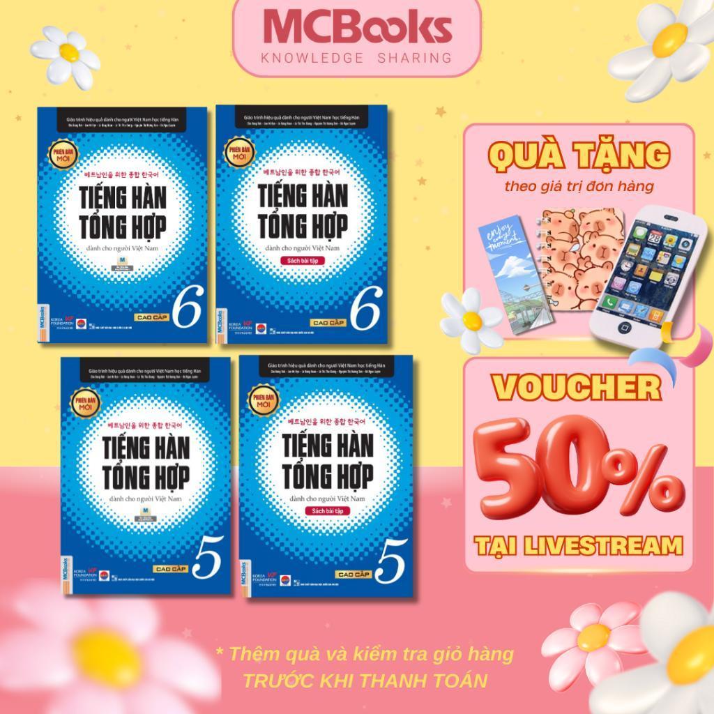 Sách - Tiếng Hàn Tổng Hợp Dành Cho Người Việt Nam - Cao Cấp 5 + 6 - Sách Bài Học + Bài Tập - Bản Đen