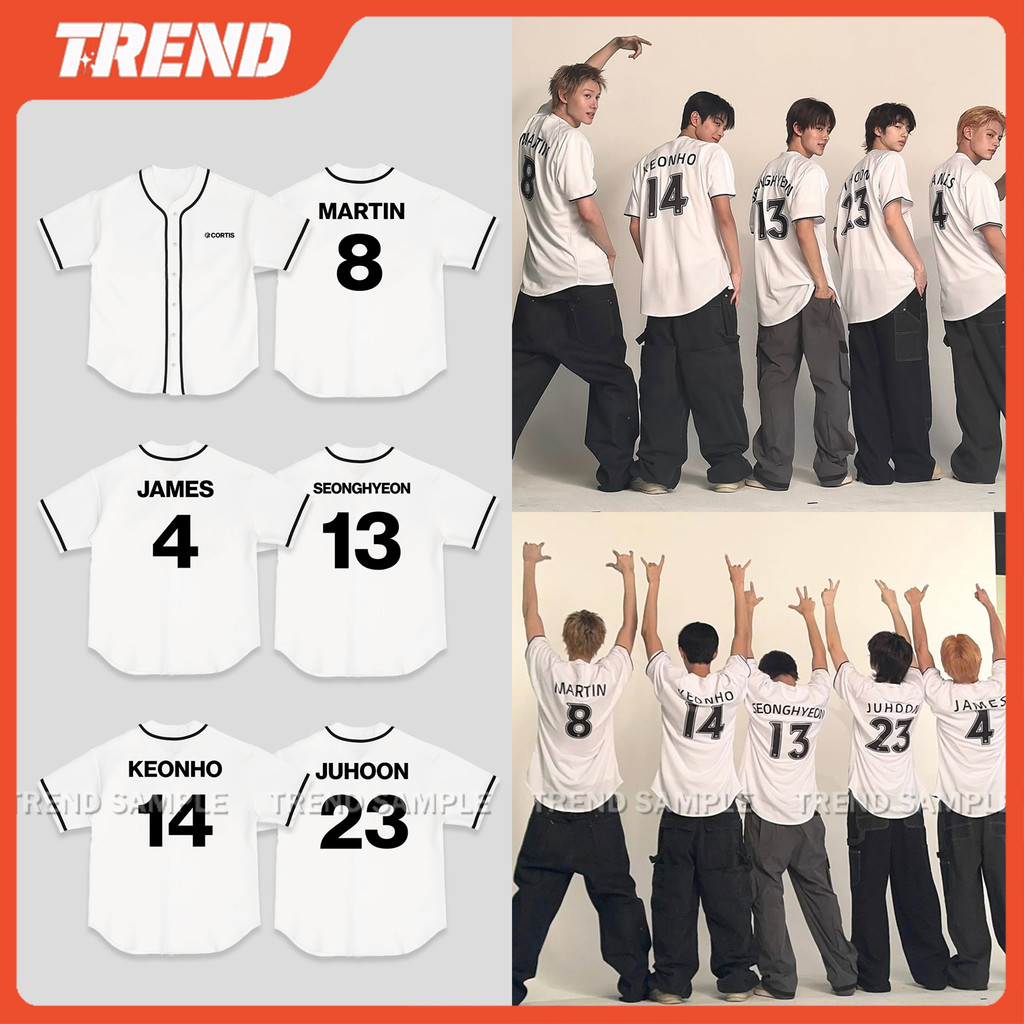 KPOP Cortis Jersey Shirt Áo Bóng Chày Thun Vintage Martin James Keonho T-shirt