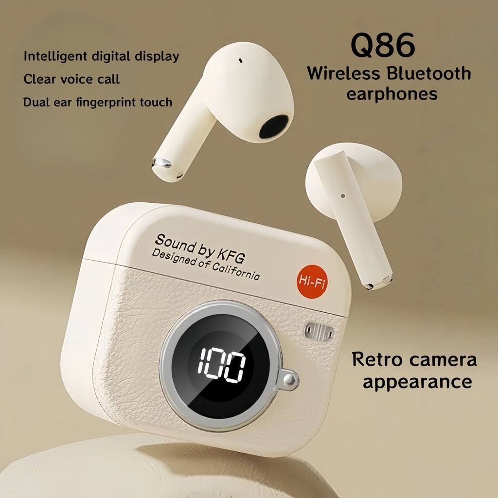 Tai nghe nhét tai Bluetooth Q86 không dây, màn hình pin kỹ thuật số, chất lượng giọng nói con người có độ trung thực cao, giao tiếp rõ ràng