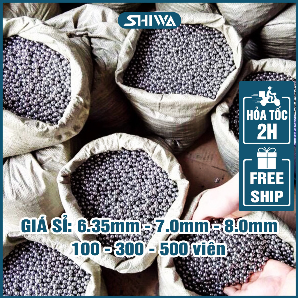 Bi Sắt Đủ Loại 7mm 6mm 8mm HÀNG LOẠI 1 Bóng Đều Đẹp - Túi 100-300-500 Viên Bi Giá Rẻ SHIWA