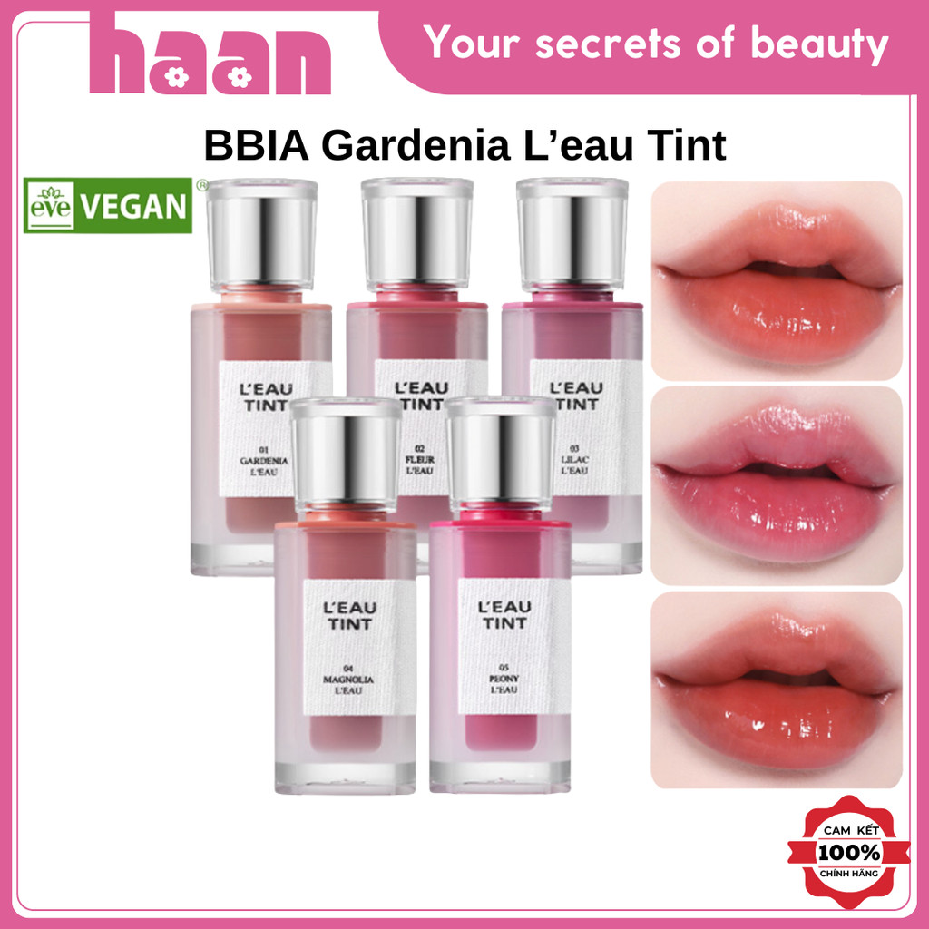 [THUẦN CHAY] Son Tint Bóng Bbia Gardenia L'eau Tint Thuần Chay, Leau 02, 03, 04, 08, 09
