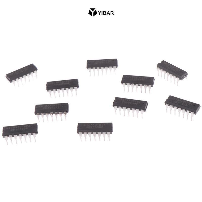 YIBAR 10 Chiếc CD4093BE CD4093 4093 DIP-14 TI CHIP IC Mới