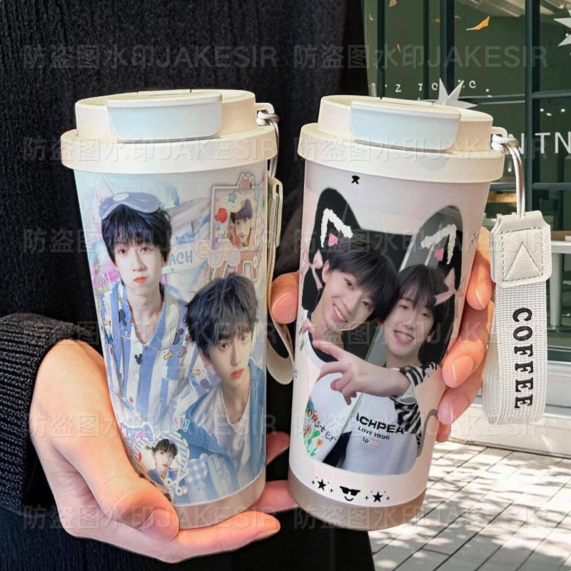 Vận chuyển nhanh Yang Bowen Zuoqi Hanqiwen Thermos Cup Thép không gỉ 316 Dung tích lớn Ống hút Cốc n