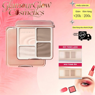 Bảng contour 4 màu Judydoll – Tạo khối V-line tự nhiên, dễ tán, giúp gương mặt thon gọn sắc nét.