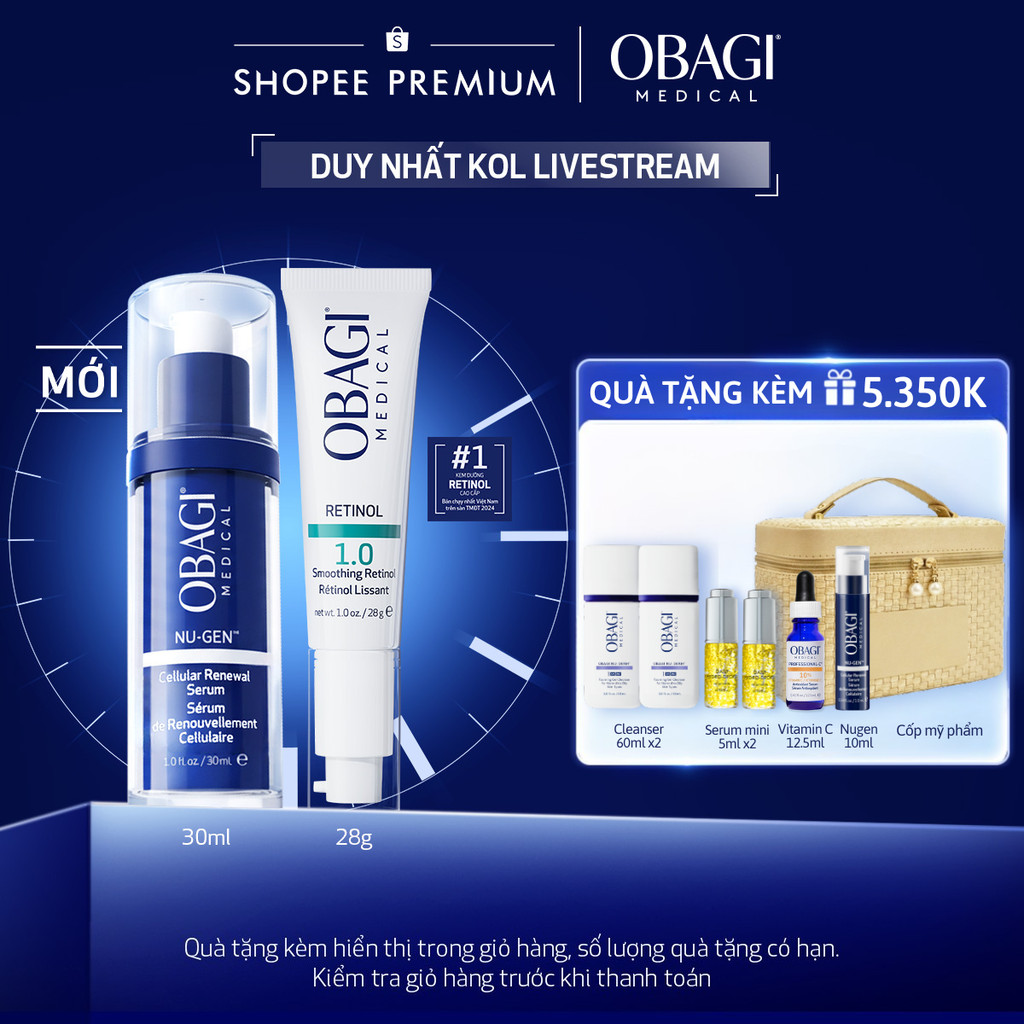 [Obagi x BK] Combo Serum Kích Hoạt Năng Lượng Tế Bào Obagi Nugen 30ml & Kem dưỡng Obagi Medical Reti
