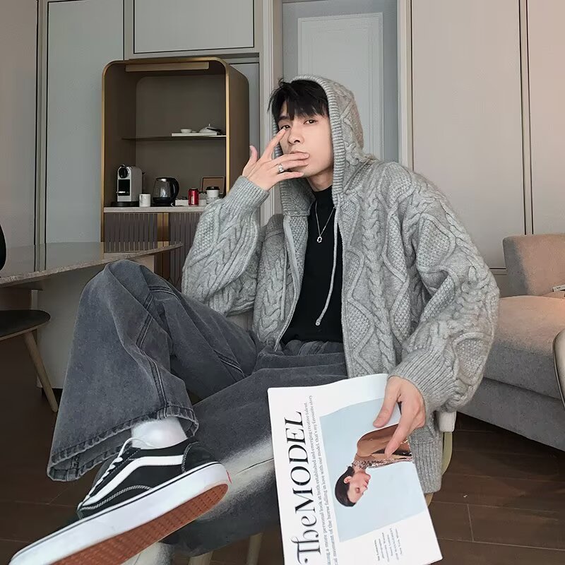 Thu Đông Shawn Yue Cùng Phong Cách Có Mũ Trùm Đầu Nam Phong Cách Nhật Bản Dạo Phố Rời Bảo Hộ Lao Độn