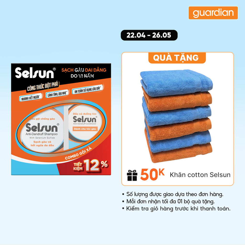 Bộ Sản Phẩm Selsun Hỗ Trợ Giảm Gàu (Dầu Gội 100ml + Dầu Xả 100ml)