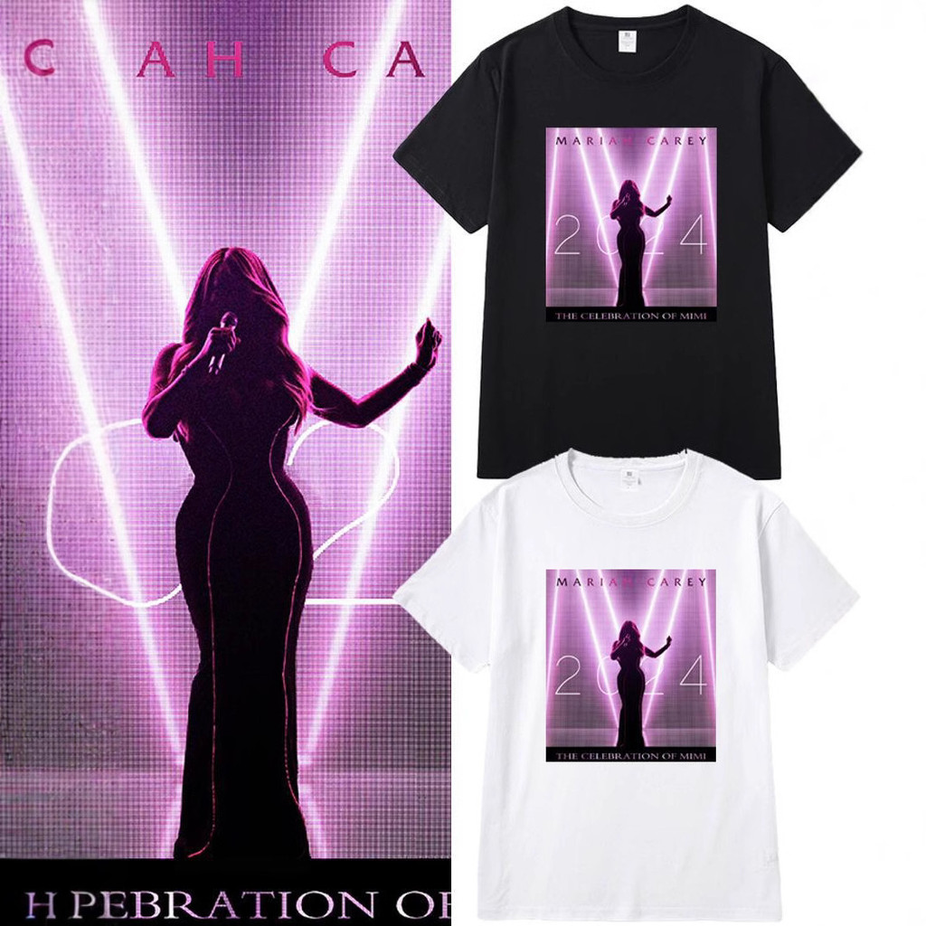 Mariah Carey Em Gái Niu Mariah Carey Buổi Hòa Nhạc Áo Thun Tay Ngắn Ngoại Vi Nam Nữ Hỗ Trợ Quần Áo 5