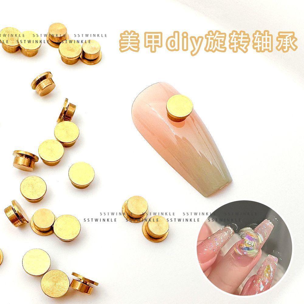Móng Tay Xoay Vòng Bi Phụ Kiện 360 Độ Tốc Độ Cao Xoay Hạt Móng Tay Kim Cương Trang Sức Xoay Vòng Bi 