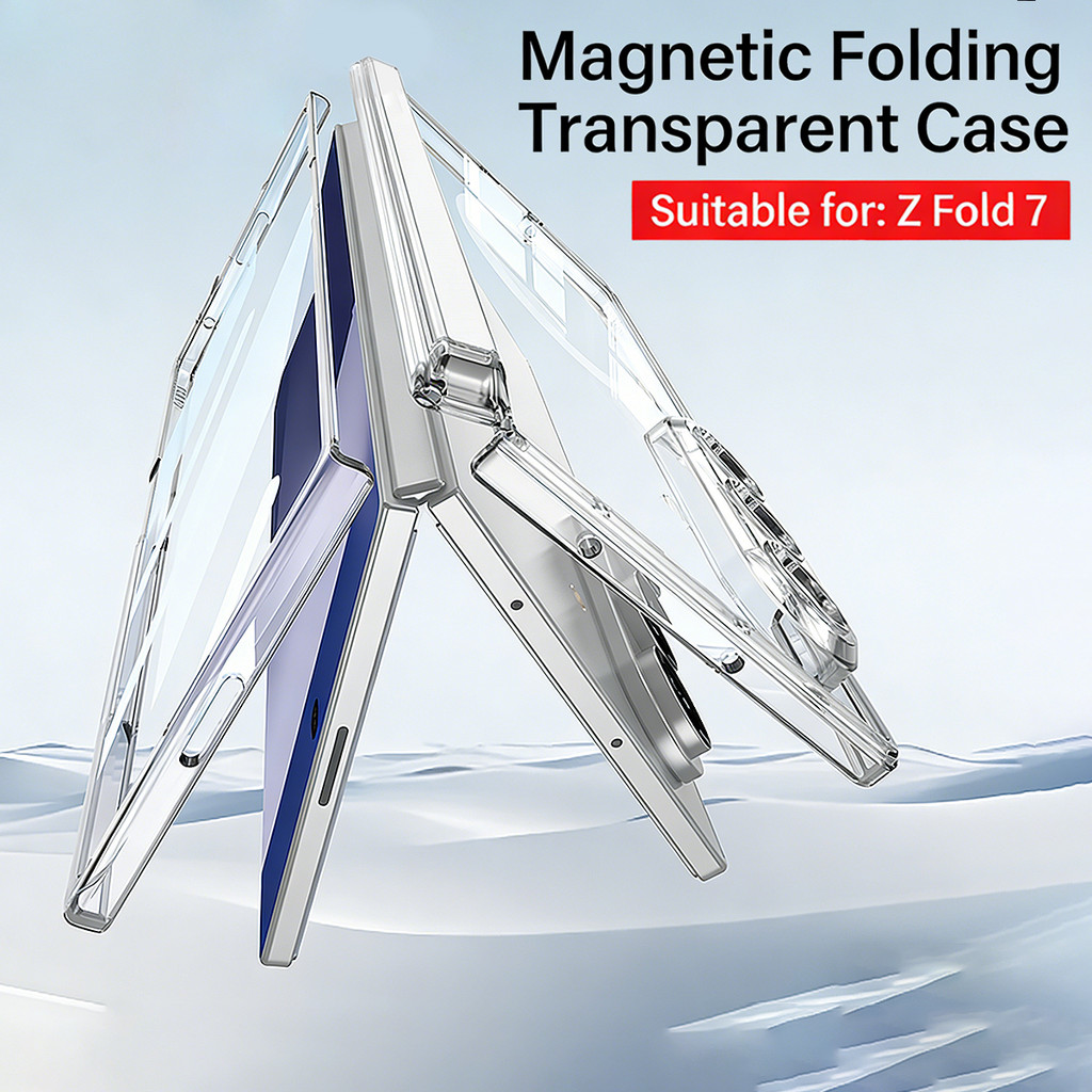 Crystal SERIES Sạc không dây từ tính cứng cho Samsung Galaxy Z Fold 7 Z Fold7 Ốp lưng trong suốt bản