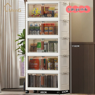 Tủ đựng đồ bằng nhựa không cần lắp đặt, chất liệu PP xanh, có thể gập lại, sức chứa cao, đơn giản, hiện đại