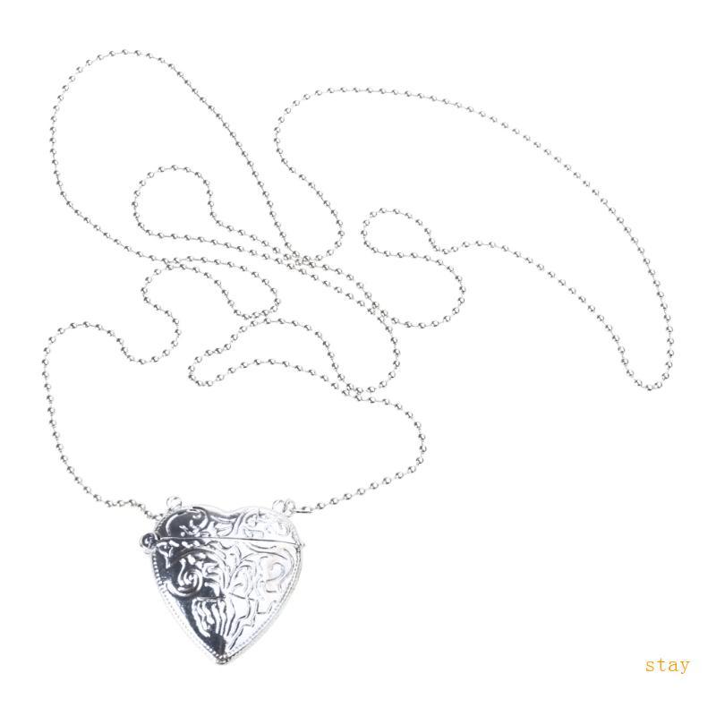 Stay Heart Locket và Túi đeo chéo Khắc Vòng cổ kim loại Hình mặt dây chuyền Dây chuyền Dây chuyền Th