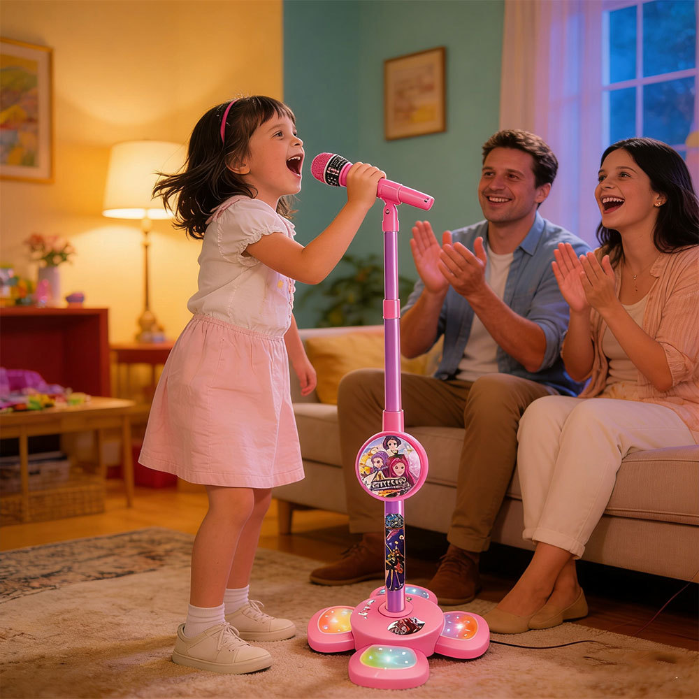 Kids Amplified Music Microphone With Stand Karaoke Song Music Instrument Toys For Children