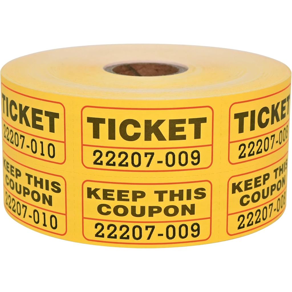 L THÍCHD Huỳnh Quang Raffle Vé Cuộn Đôi 1000 Vé Neon Orange High Light 50 / 50 Vé cho Sự Kiện, Raffle, Fundraiser, LD-RTDN2X2-1000Orange