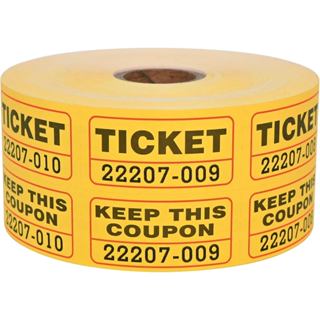 L THÍCHD Huỳnh Quang Raffle Vé Cuộn Đôi 1000 Vé Neon Orange High Light 50 / 50 Vé cho Sự Kiện, Raffle, Fundraiser, LD-RTDN2X2-1000Orange