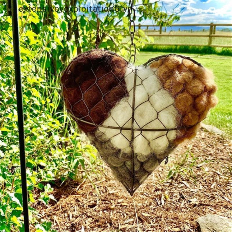 # expen # Handmade Fiber Bird Nesting Heart Bird Nesting Heart Outdoor Yard Art Weing Nest Trang trí