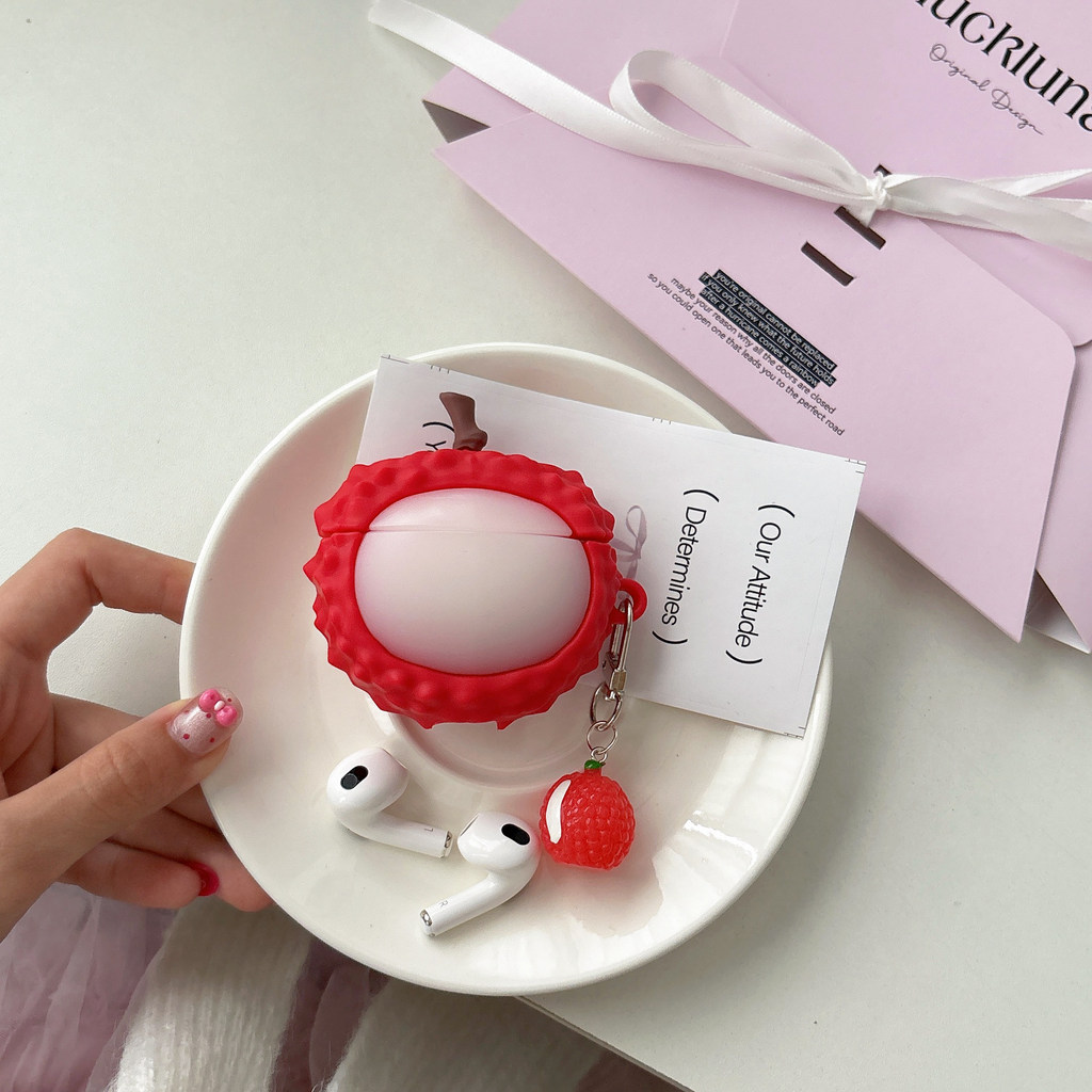 [Hàng có sẵn] Thích hợp cho vỏ bảo vệ airpod4 Vỏ tai nghe Apple Fun Lychee aipod Bluetooth không dây