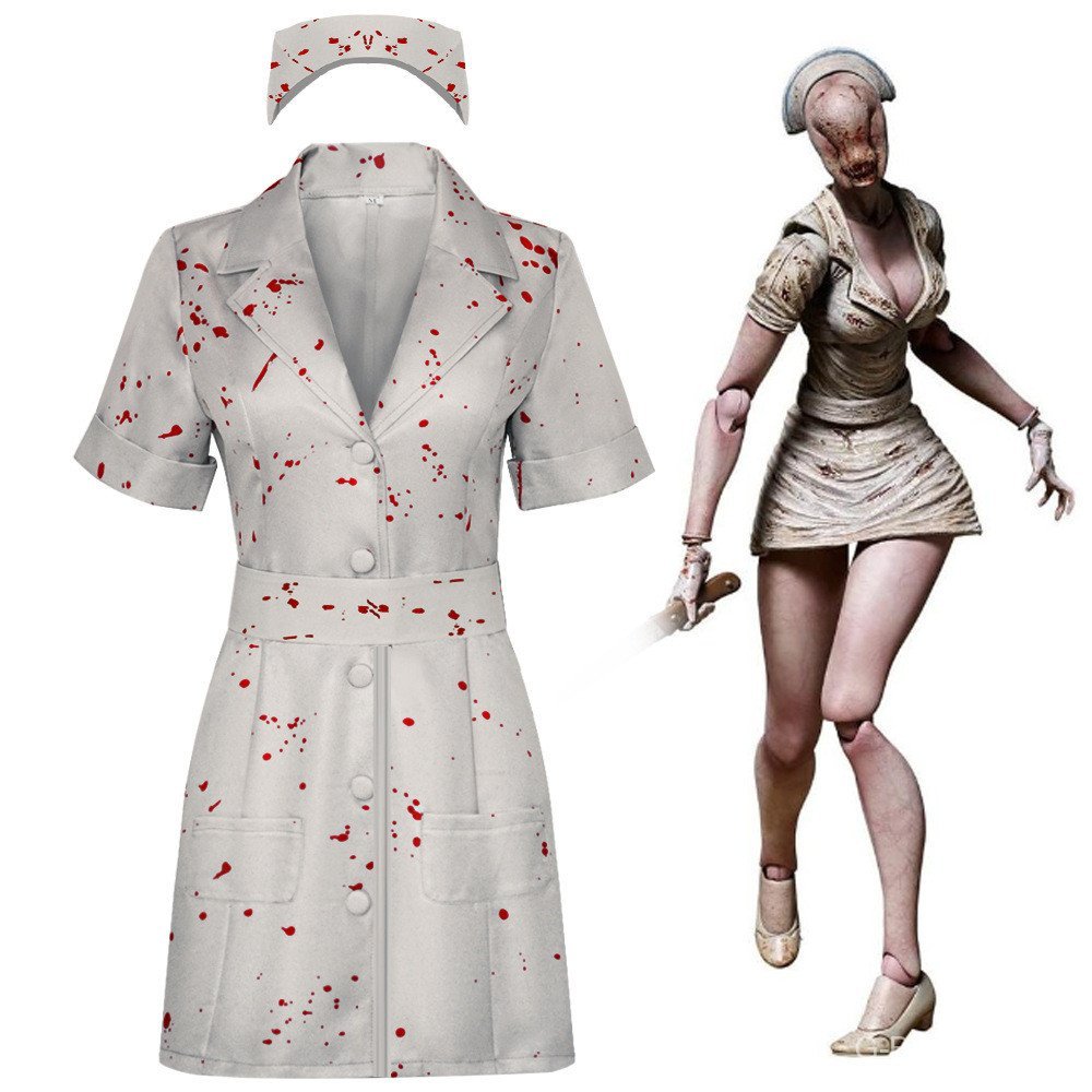 Y Tá 2re Nữ Y Tá Nặng Kinh Dị Cosplay Im Lặng Ridge Im Lặng Cô Gái Zombie Halloween Trang Phục Đồng 