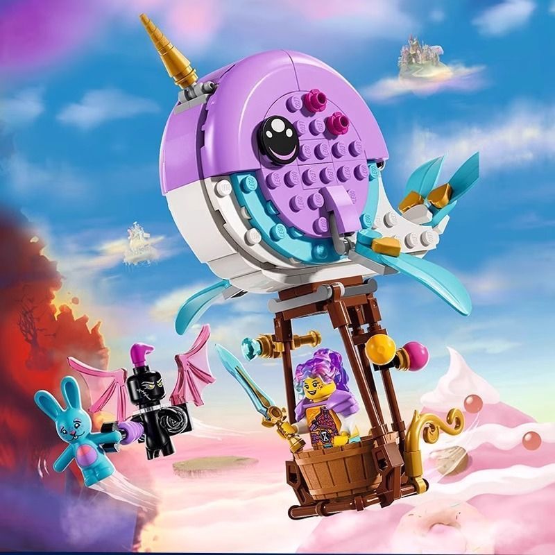 Tương thích với Lego Dream City Hunter 71472 Iz 's Unicorn Whale Hot Air Balloon Lắp ráp Đồ chơi khố