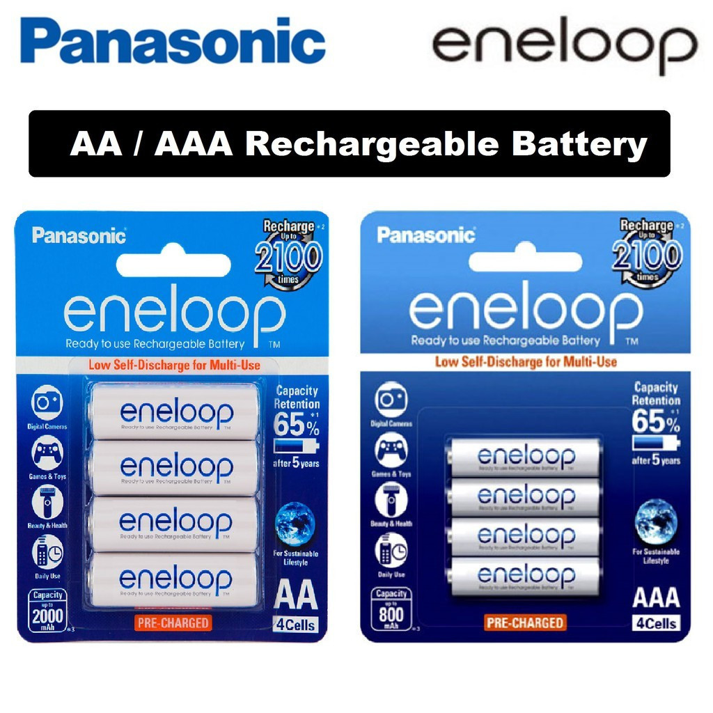 Pin sạc Panasonic Eneloop AA / AAA 4 cell (Trắng)