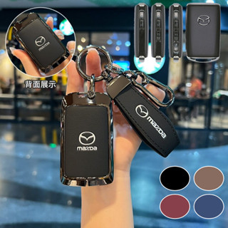  Hợp Kim Kẽm Da Bò Thông Minh Chìa Khóa Ô Tô Fob Ốp Lưng Vỏ Móc Khóa Cho Xe Mazda 2 3 6 CX30 CX3 CX5 CX8 CX9 CX60 CX80 CX90 MX5 RF MX30 2019 2020 2021 2022 2023 2024 2025 