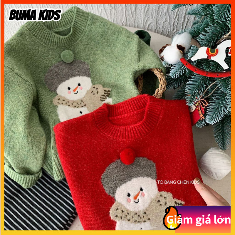 Áo len Giáng sinh trẻ em dày áo chui đầu quần áo dệt kim Zhu Li Huzhou hợp thời trang