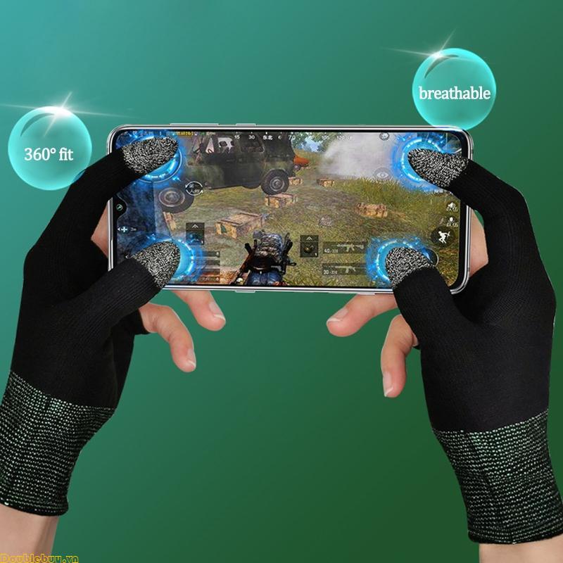 1 Pair Two-finger Gaming Finger Sleeve Mobile Game Glove for Touch Screen Finger