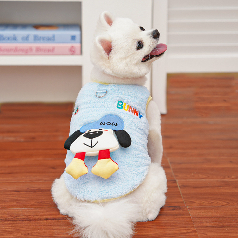 Plus Nhung Dễ Thương Thú Cưng Chó Mèo Quần Áo Tiếp Liệu Chó Nhỏ Sữa Chó Bichon Mèo Con Ấm Bichon Bic