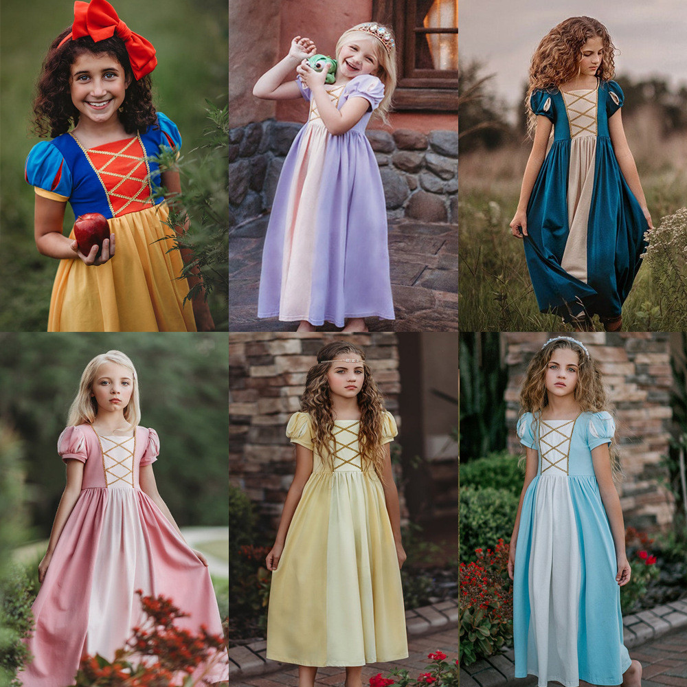 [Hàng có sẵn Vận chuyển nhanh] Đầm dệt kim phong cách công chúa Mỹ Châu Âu Belle Princess Cinderella