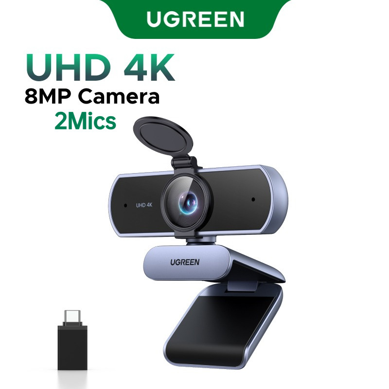 UGREEN Webcam 4K cho PC Ultra HD 1080P 60FPS Web Camera có micrô, Vỏ bảo mật, 70° Fov, PDAF Tự động 
