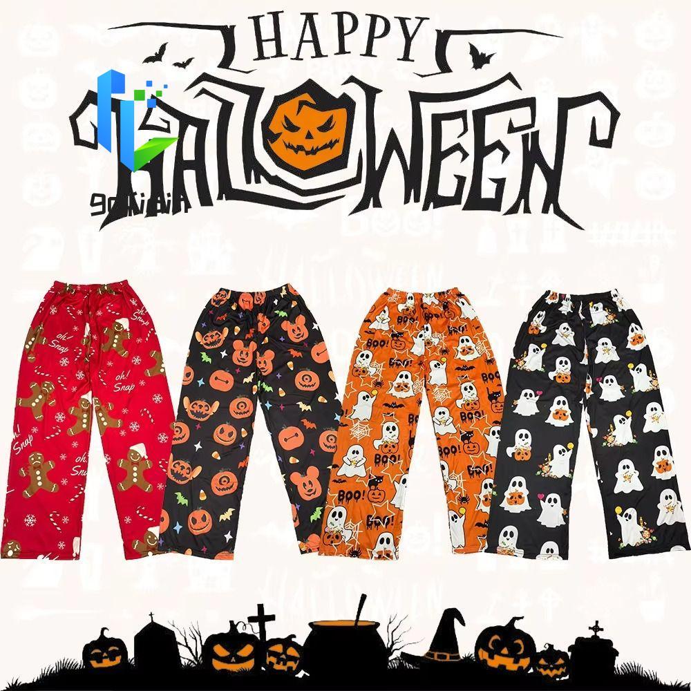 GOFIDIN Halloween Pajama Pants - Stitch và Bí ngô Hoạt hình, Chất liệu lông cừu cao cấp
