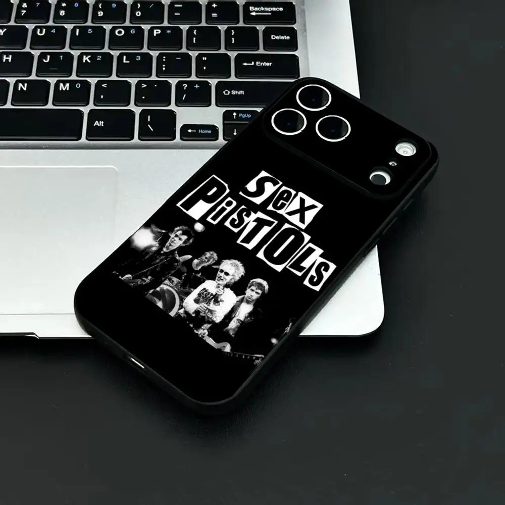 TP-2 Band S-Sex Pistols Ốp Lưng Điện Thoại IPhone 17 16 15 14 13 12 11 Pro Max Plus Mini Đen Mờ Vỏ M