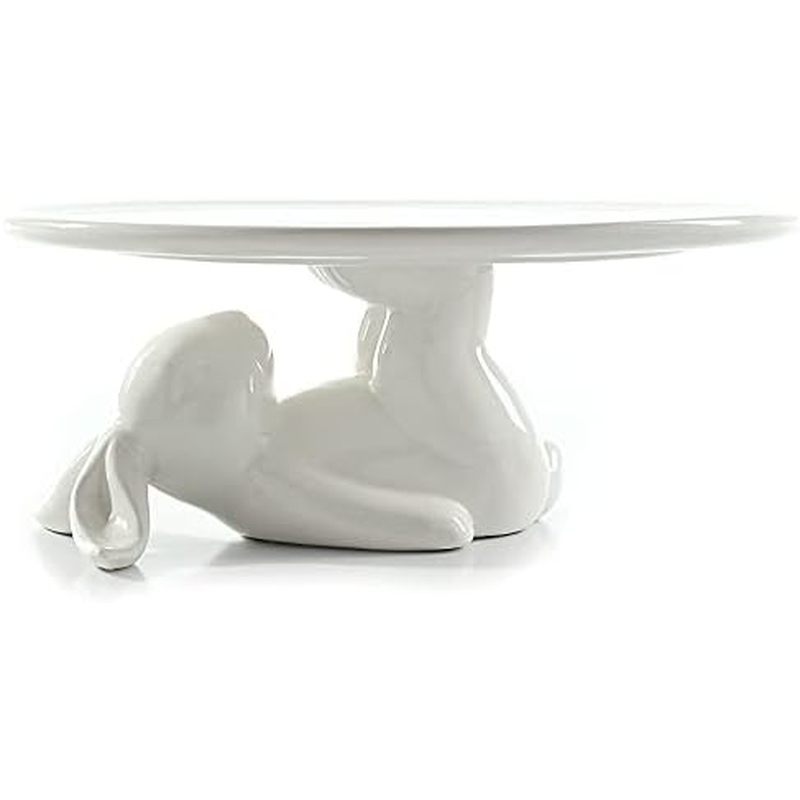 E Cupcake Stand, Easter Decorations, Ceramic Dessert Plates for Eggs and Cookies, Bunny Candy Dish G