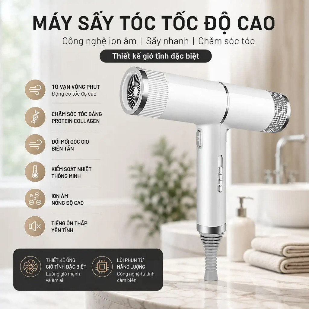 Máy sấy tóc máy sấy ion máy sấy tóc cao cấp máy sấy mini ion âm sấy nhanh dùng gia đình salon