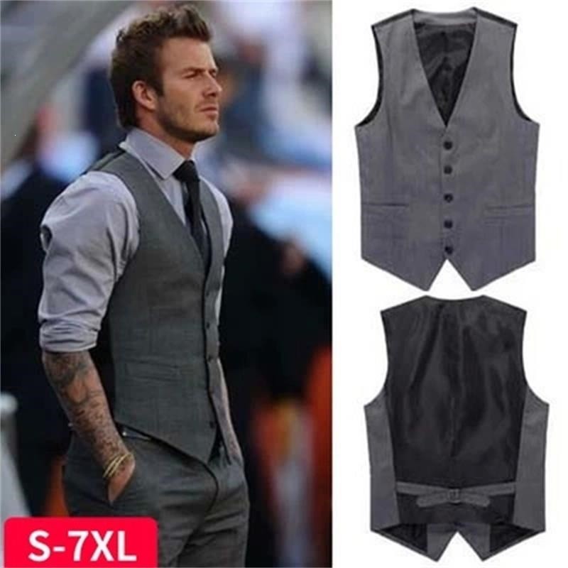 [S-7XL] Size Up Men 's Suit Vest Trend Plus Size Xuân Thu Slim Fit Jacket Suit Top